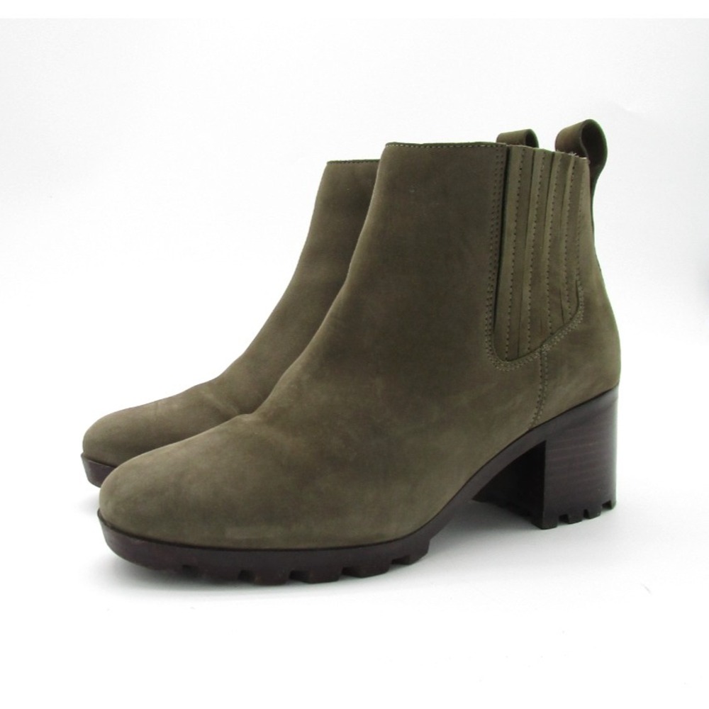 Vionic‎ Wilma Suede Ankle Booties Waterproof Sage Green Comfort Womens Size 9